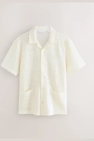 Next Crochet Textured Button Through Shirt large