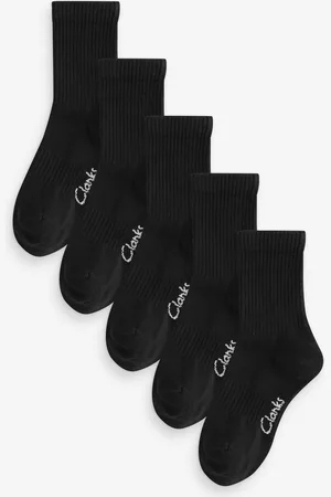 Clarks Black Sporty School Socks 5 Pack