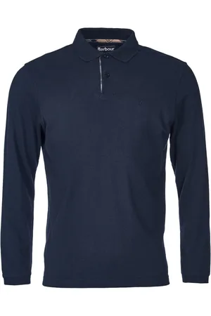 Barbour 100% Cotton Essential Long Sleeve Sports Polo Shirt M