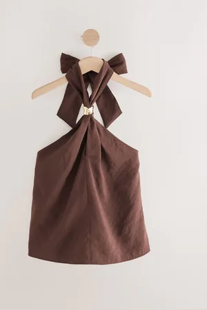 Next Chocolate Brown Hardware Detail Halter Top 14