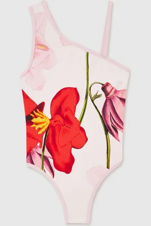 Reiss Ivory Layla 13-14 yrs NYBG Floral One-Shoulder Swimsuit 158164cm