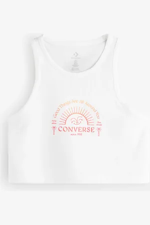 Converse White 100% Cotton Good Vibes Tank Top small