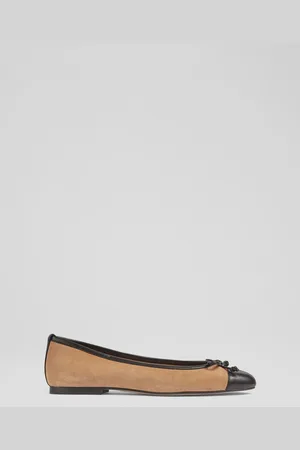 LK Bennett Leather And Patent Kara Toe Cap Ballerinas AU 4 (EU 35)
