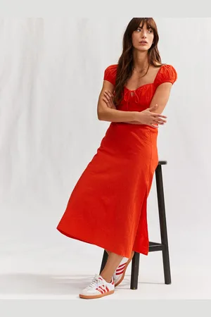 Next Puff Sleeve Midi Dress AU 12 Petite