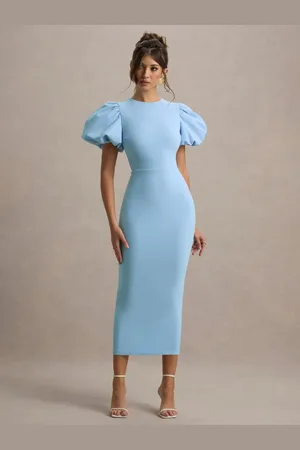 Club L Dakota Puff-Sleeve Midi Dress 10