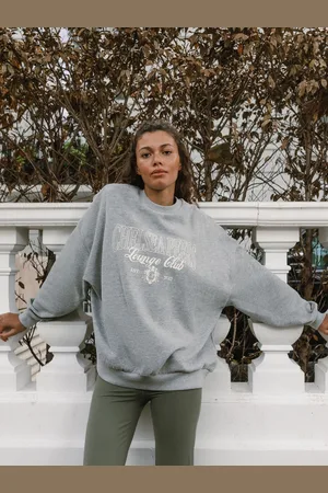 Chelsea Peers Grey Cotton Printed Logo Sweatshirt AU 12