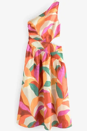 Style Cheat One Shoulder Printed Jasmine Midi Dress AU 14