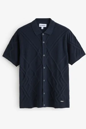 Threadbare Cable Knit Button Through Shirt xlarge