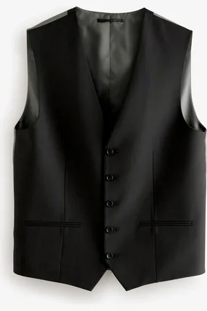Next Black Wool Blend Motion Flex Suit Waistcoat 38l