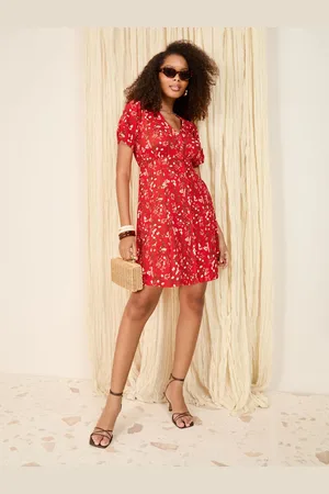 Friends Like These Textured Button Through V-Neck Mini Dress 20