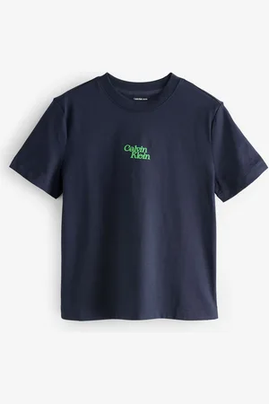 Calvin Klein Blue 100% Cotton Logo T-Shirt