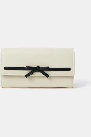 Accessorize Cream Bow Detail Clutch Bag One
