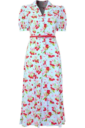 Joe Browns Cherry Collared Belted Midi Dress AU 10