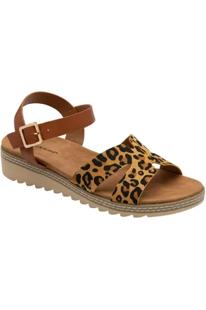 Dunlop Brown Twin Strap Buckle Sandals eu355uk3