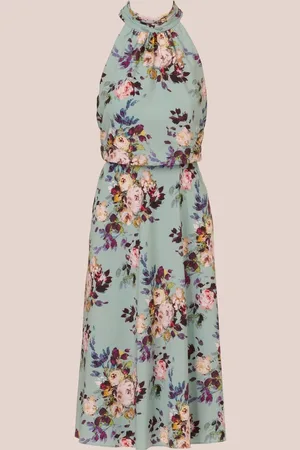 Adrianna Papell Blouson Chiffon Midi Dress AU 16