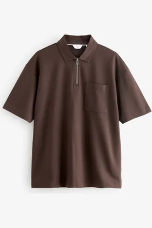 Next Oversized Heavyweight Quarter Zip Polo Shirt L