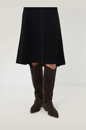 Jigsaw Brown Suede Knee High Western Boots AU 8 (EU 39)