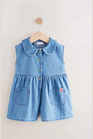 Next Denim Shirt Collar 100% Cotton Playsuit (3mths-7yrs) 6