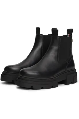 Tommy Hilfiger Combat Leather Low Chelsea Black Boots AU 6 (EU 37)