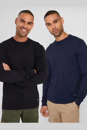 Threadbare Blue Crew Neck Knitted Jumpers 2 Pack XL