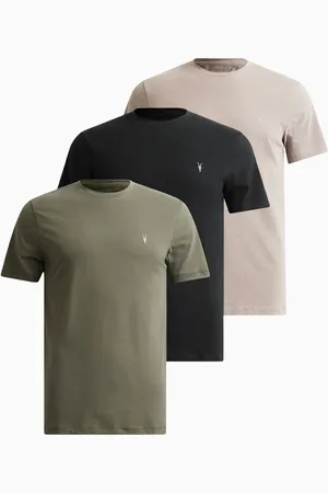 AllSaints AllSaints Green/Brown/Black Brace Short Sleeves Crew T-Shirts 3 Pack XS