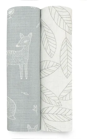 Aden + Anais Grey Essentials Silky Soft Muslin Blankets 2 Pack Woodsy one