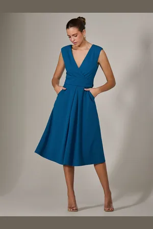 Jolie Moi Sleeveless Tie Waist Midi Dress AU 14