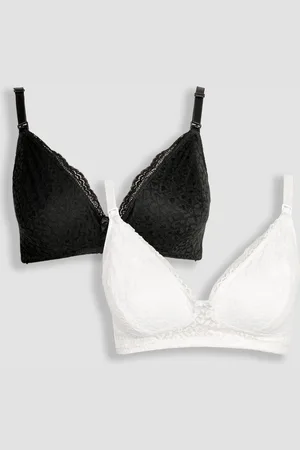 JoJo Maman Bébé Black Maternity And Nursing Lace Bras 2 Pack small