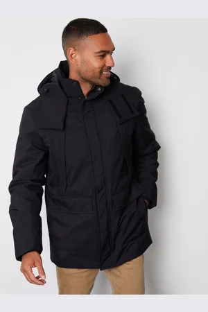Threadbare Black Showerproof Patch Pocket Padded Hooded Coat xlarge
