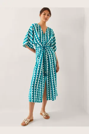Monsoon Indah Print Midi Kaftan Dress large