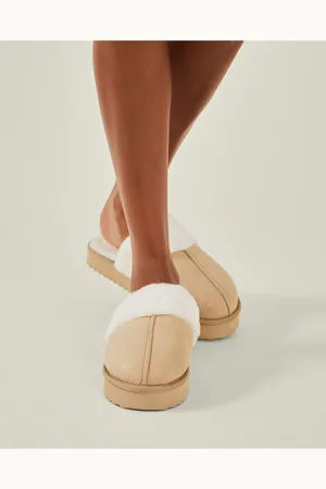 Accessorize Gold Glitter Platform Mule Slippers M