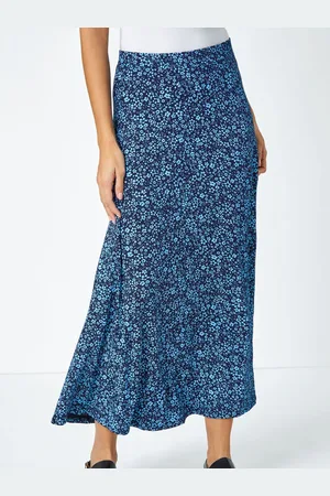Roman Ditsy Floral Stretch Midi Skirt AU 10