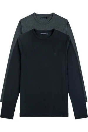 French Connection Black Crew Long Sleeve T-Shirts 2 Pack XL
