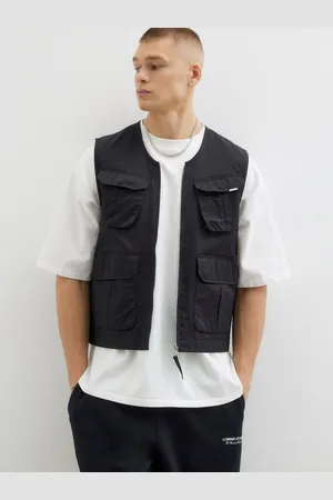 River Island Black 4 Pocket Utility Gilet large