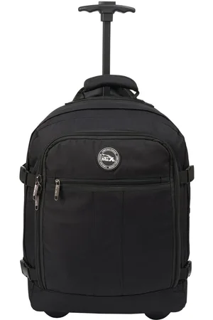 Cabin Max Dark Black Metz Underseat Hybrid 30 Litre Trolley Bag and Backpack One