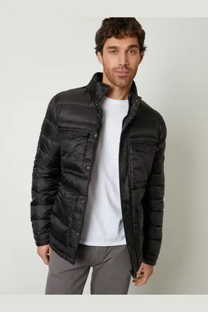 Threadbare Black Funnel Neck Utility Puffer Jacket XXL
