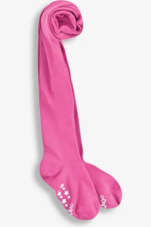 JoJo Maman Bébé Fuchsia Pink Cotton Rich Plain Tights 6