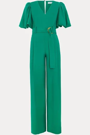 Phase Eight Green Petite Margot Puff Jumpsuit 18