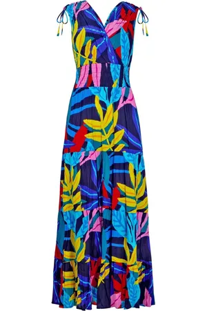Joe Browns Leaf Print Tie Shoulder Shirred Waist Maxi Dress 12