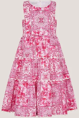 Monsoon Tile Print Sleeveless 100% Cotton Dress 104110cm