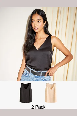 Friends Like These Black Satin Cami Tops 2 Pack AU 14