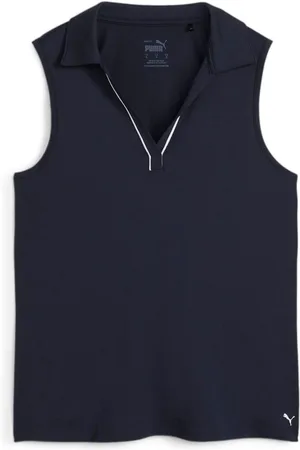 PUMA Womens Cloudspun Piped Sleeveless Golf Polo Shirt XL