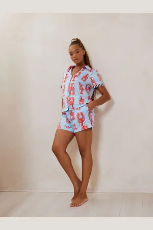 Chelsea Peers Sky Blue Fun Print Short Pyjamas Set AU 10