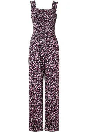 Joe Browns Purple Petite Flowy Floral Wide-Leg Jumpsuit AU 10 Petite