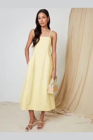 Threadbare Linen Blend Square Neck Midi Dress 16