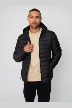 Threadbare Black Matte Finish Padded Showerproof Hooded Jacket M