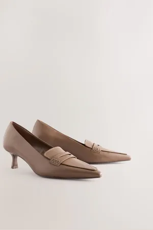 Next Forever Comfort Leather Point Kitten Loafer Heels AU 8 (EU 39)