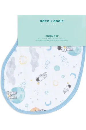 Aden + Anais Natural Essentials Cotton Space Explorers Muslin Baby Burpy 100% Cotton Bib One