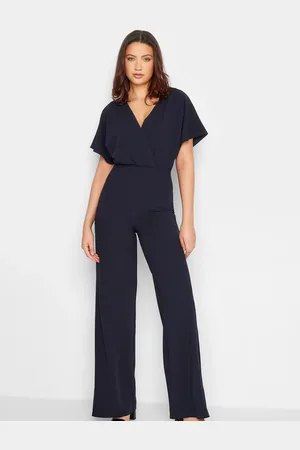 Long Tall Sally Blue Short Sleeve Wide Leg Jumpsuit AU 8-10 Tall