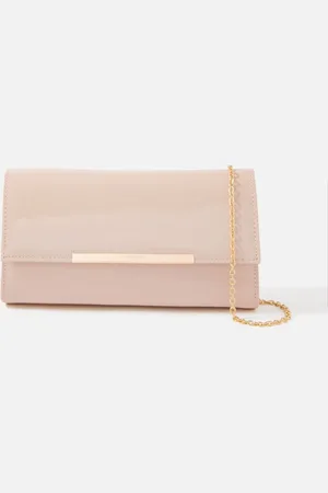 Accessorize Nude Patent Clutch Bag one